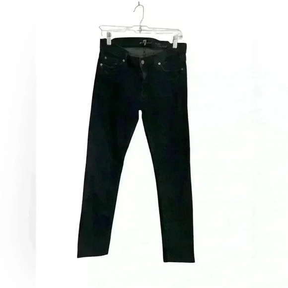 7 For All Mankind Skinny Bootcut Jeans Black Size 28 - Picture 1 of 4